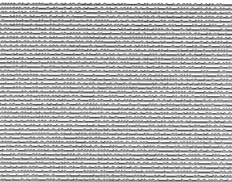 oeuvre de manfred mohr, lignes négatives blanches sur fond noir